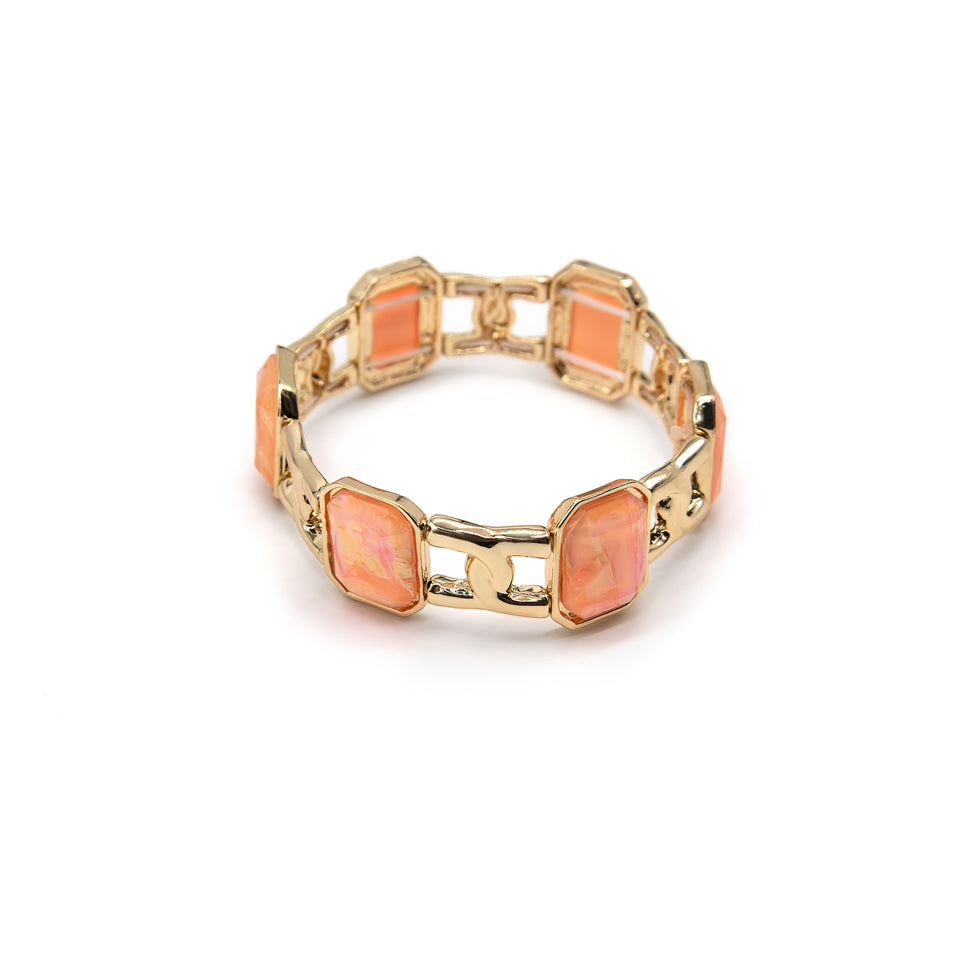Peach Resin Stretch Bracelet