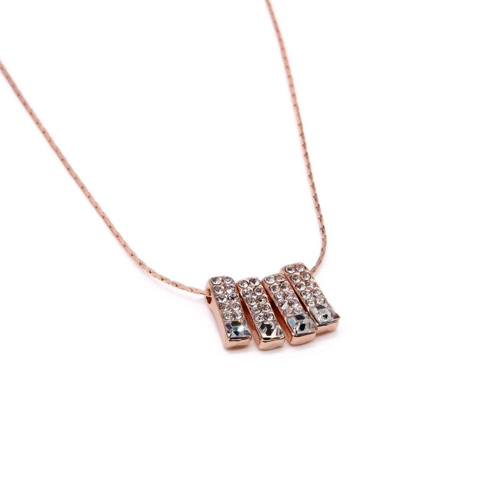4-Piece Crystal Rose Gold Necklace