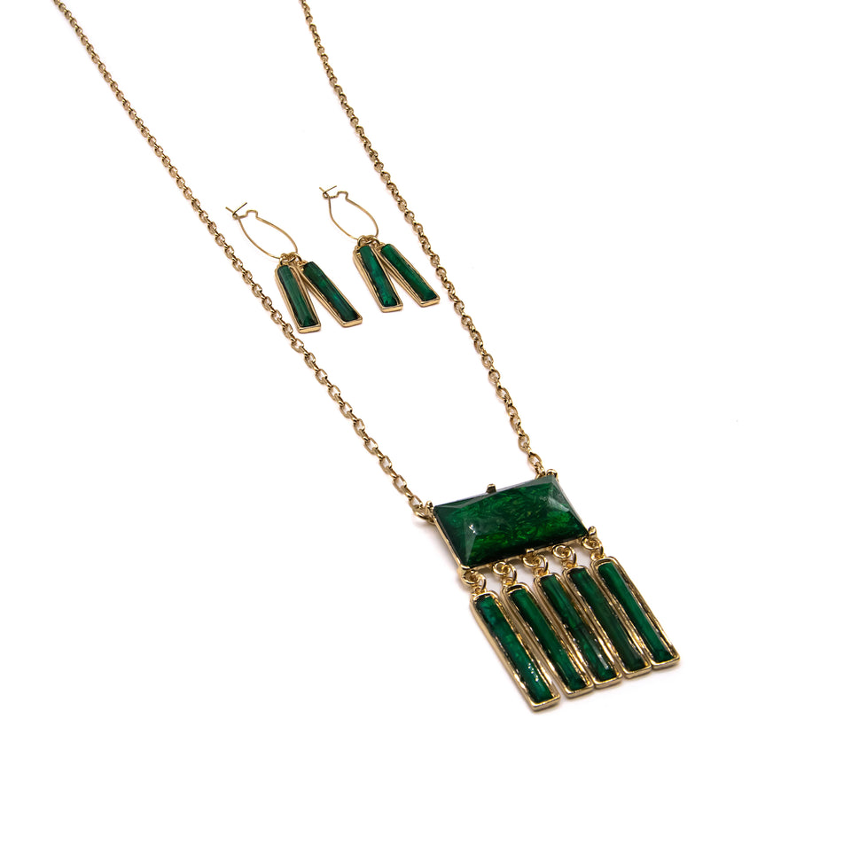 Iridescent Green Jewelry Set