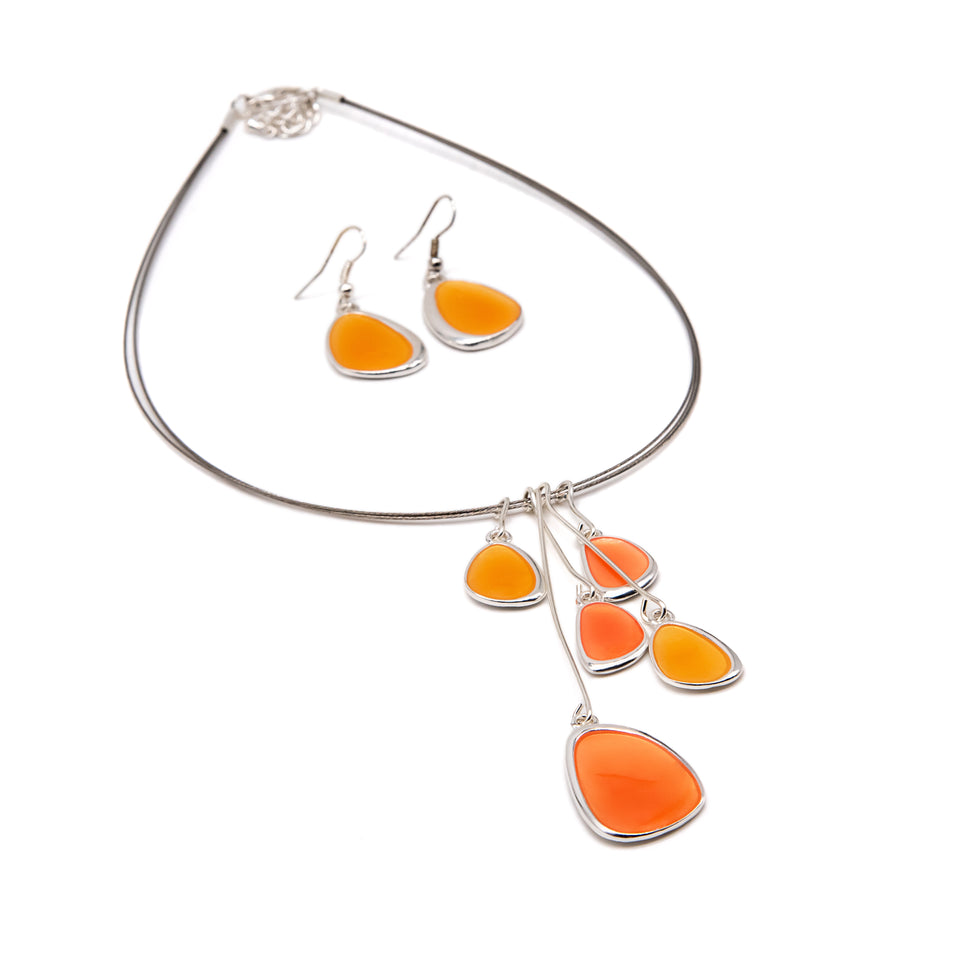 Orange Tonal Teardrop Set