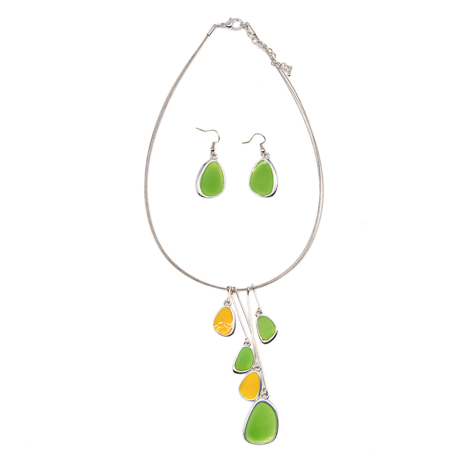 Yellow & Green Teardrop Set