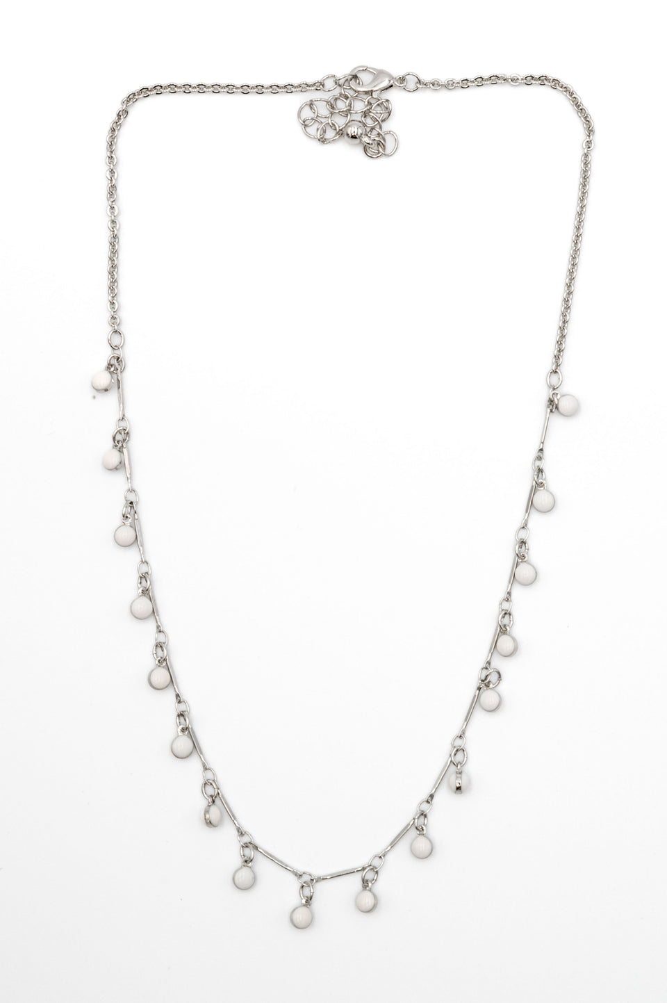 White Enamel Drop Necklace