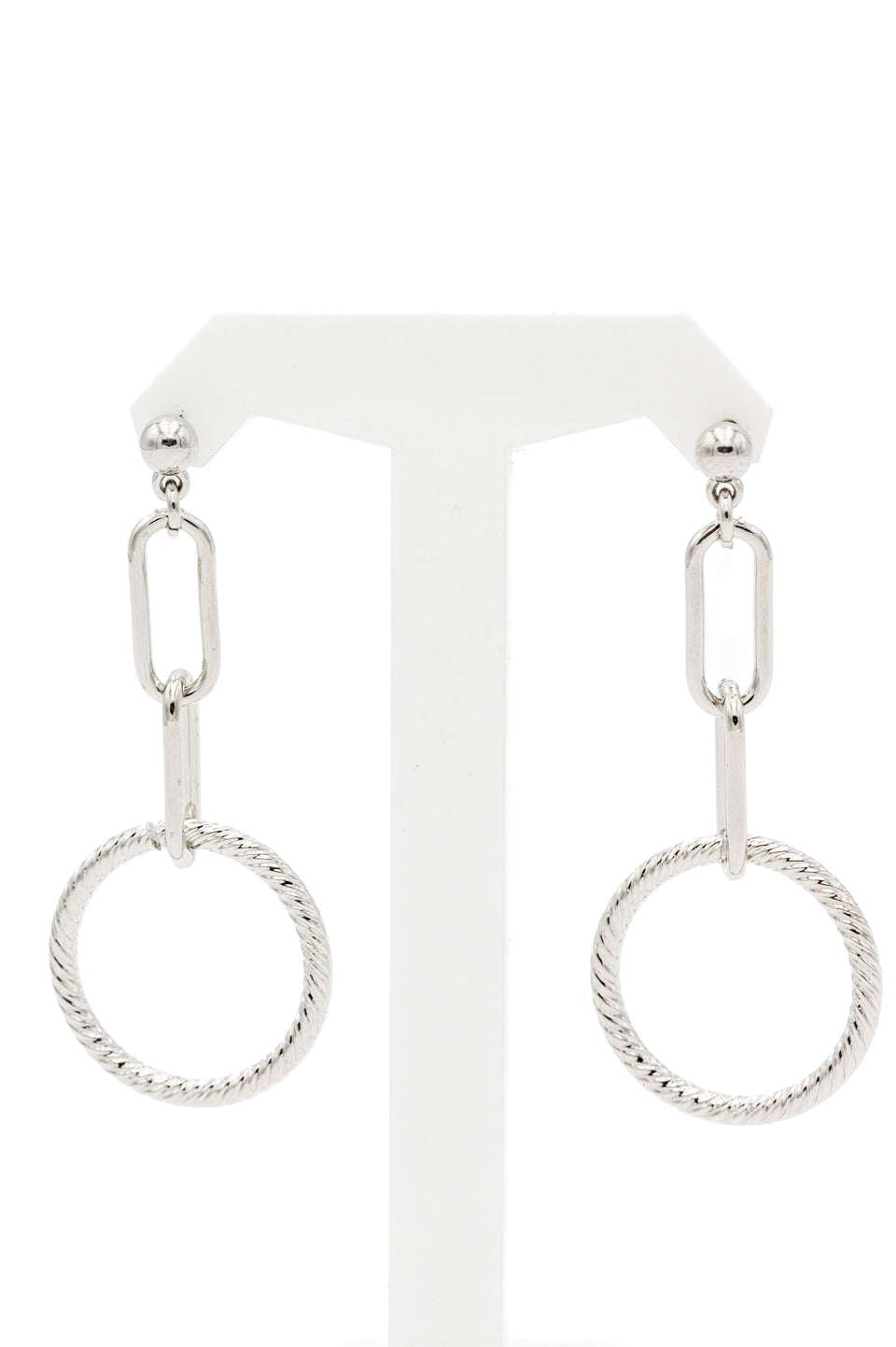 Long Silver Dangle Earrings