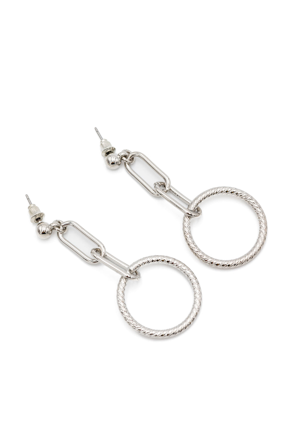 Long Silver Dangle Earrings