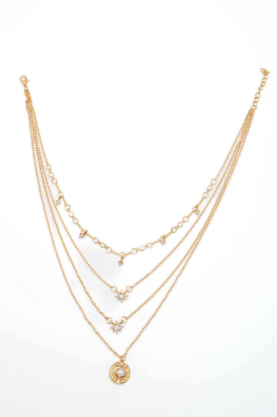 Starry Night Multi-row Gold Necklace