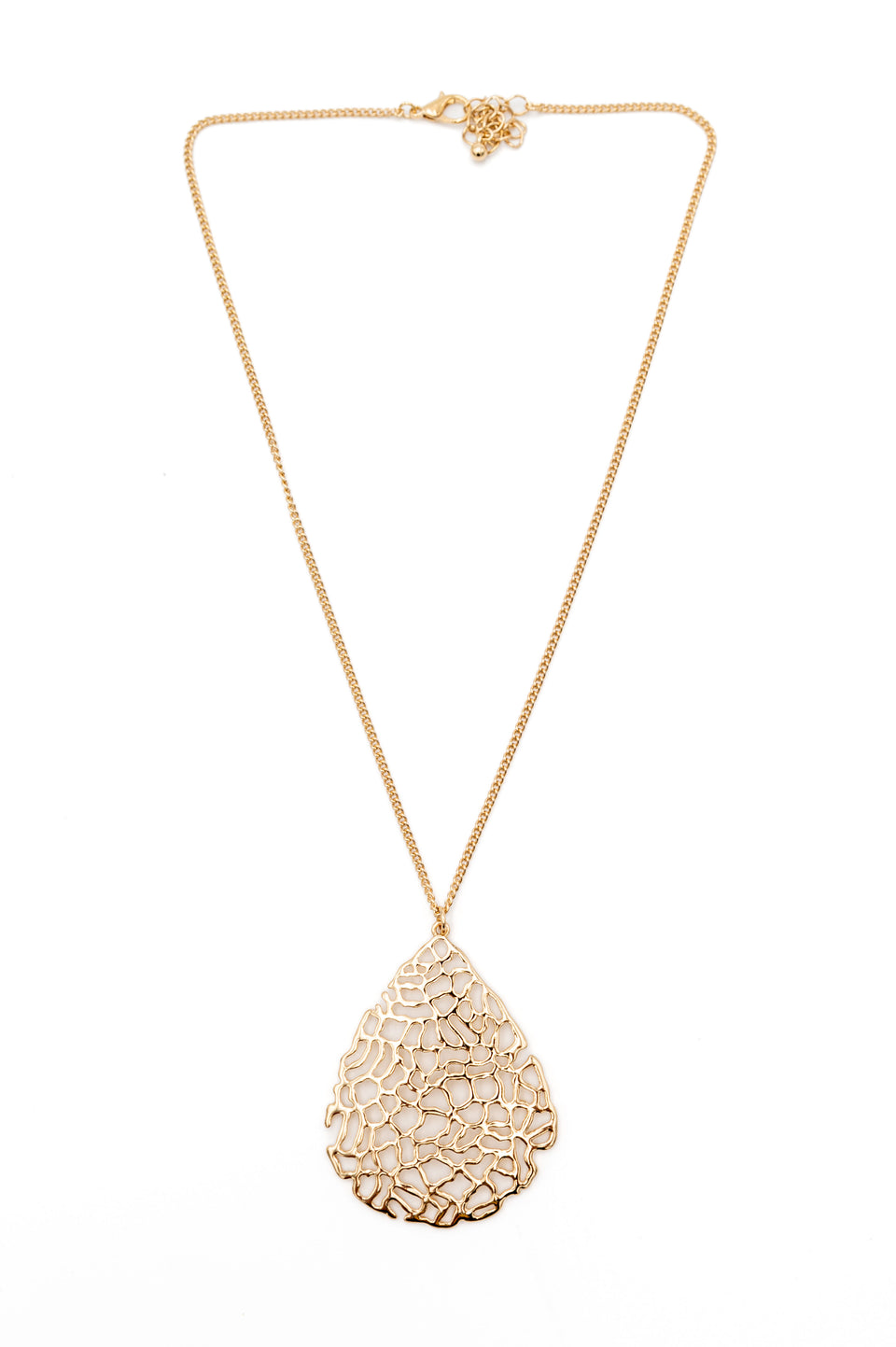 Gold Abstract Pendant Necklace