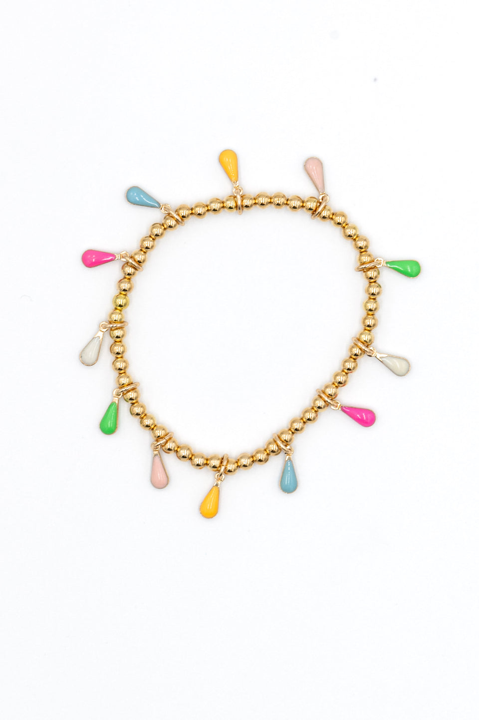 Colorful Enamel Charm Bracelet - Gold