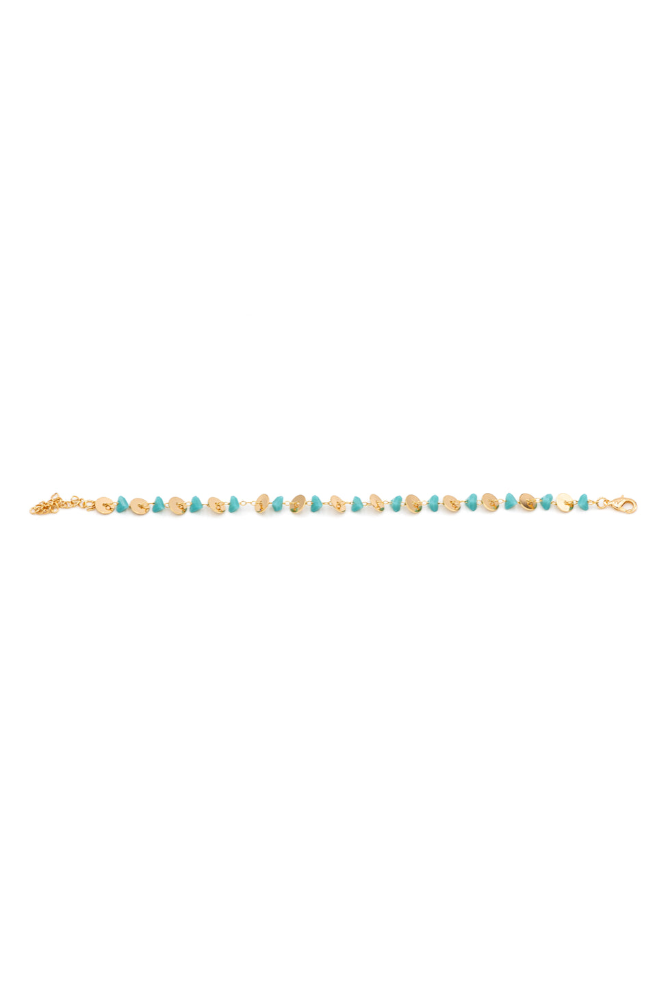 Gold and Turquoise Linked Bracelet