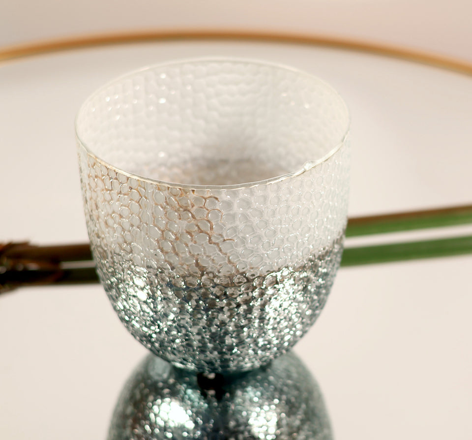 Small Two-Tone Silver White Vase