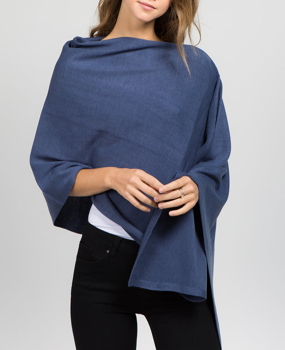Lightweight Blue Poncho