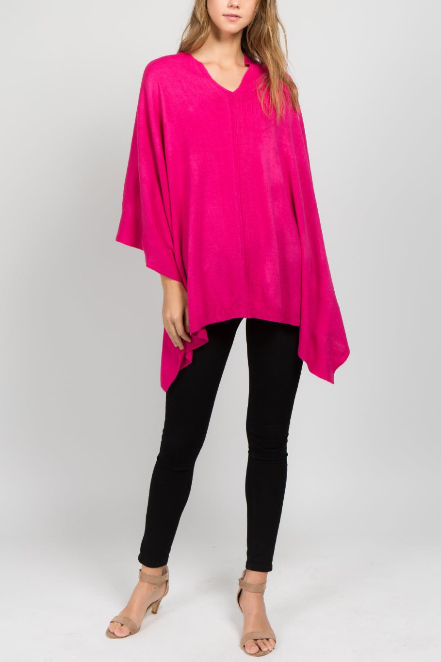 Lightweight Fuchsia Poncho