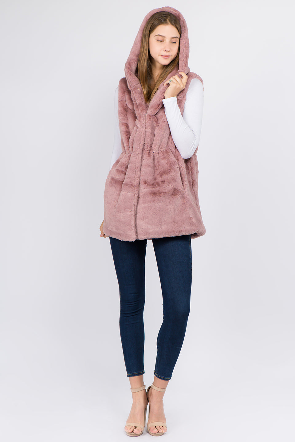 Soft Pink Faux Fur Vest