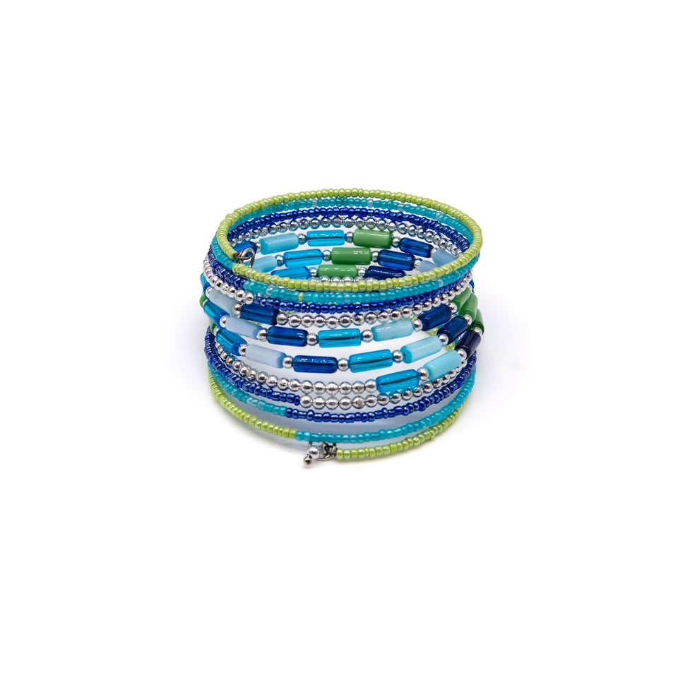 Multi-Bead Oceanic Wrap Bracelet