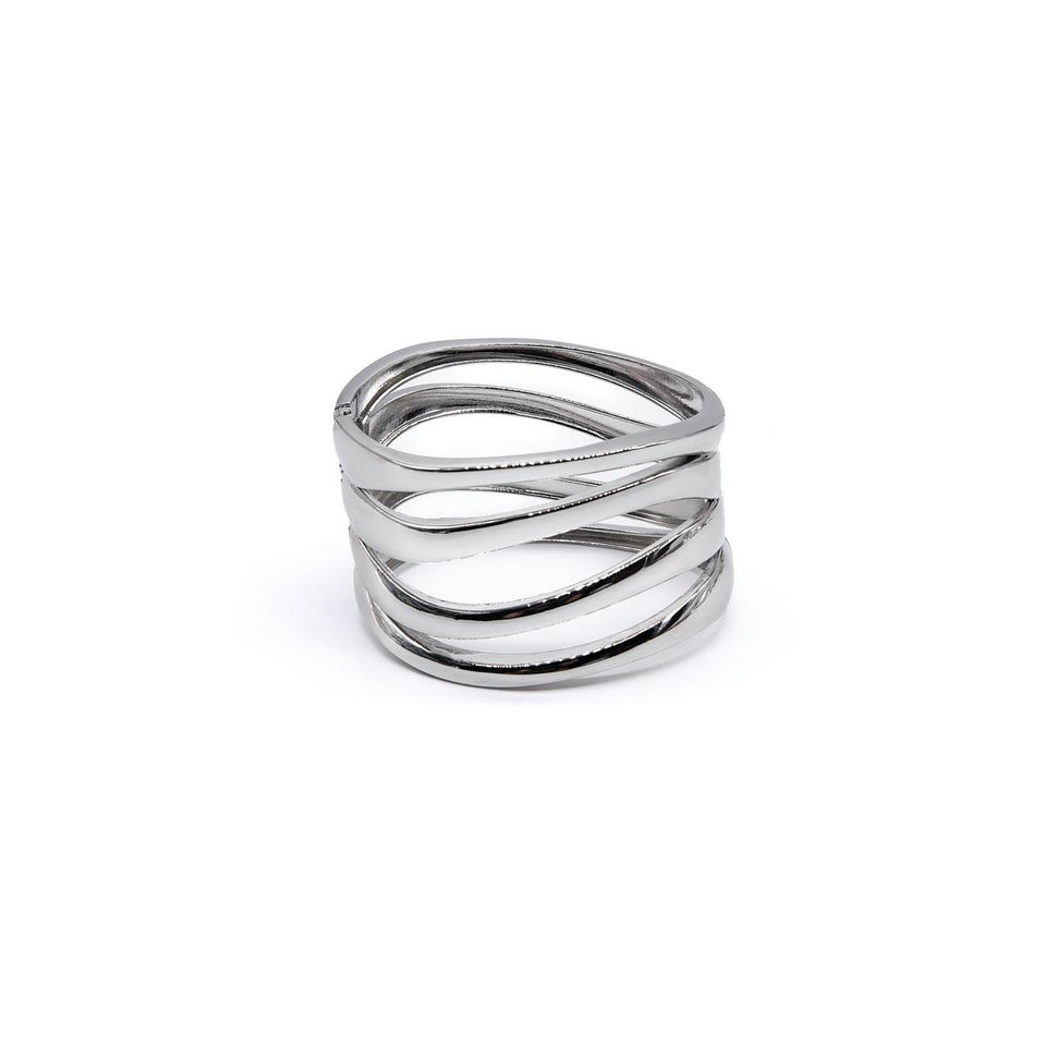 Silver Large Hinge Bracelet