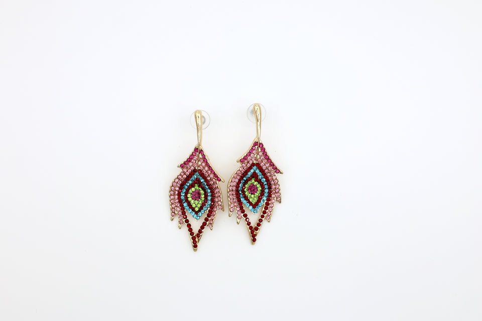 Pink Hues Evil Eye Earrings