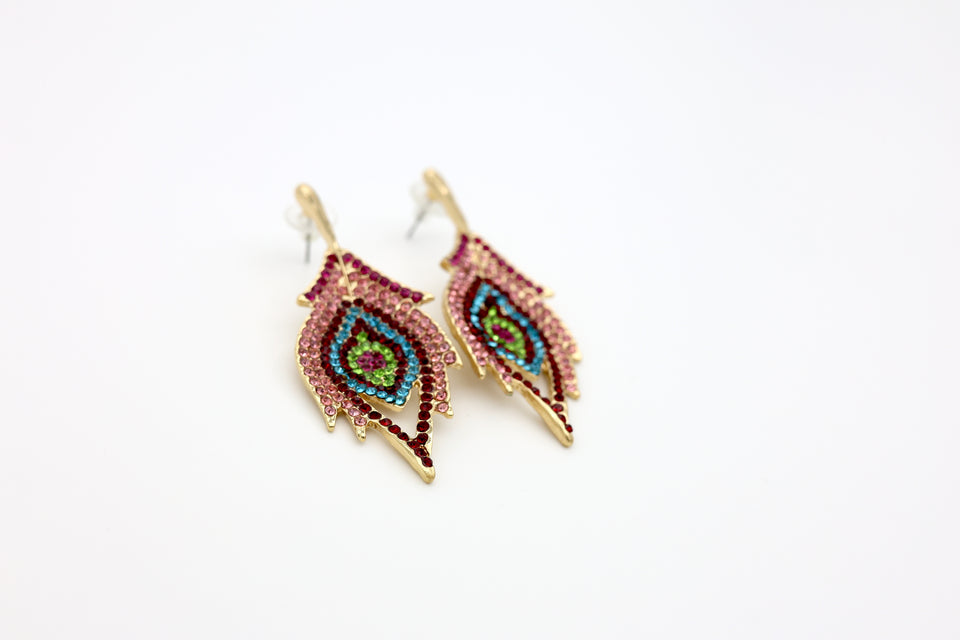 Pink Hues Evil Eye Earrings