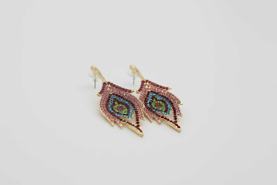 Pink Hues Evil Eye Earrings