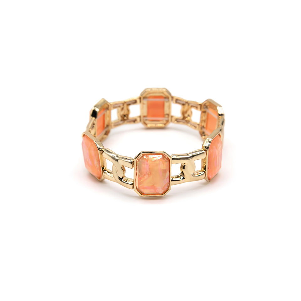 Peach Resin Stretch Bracelet