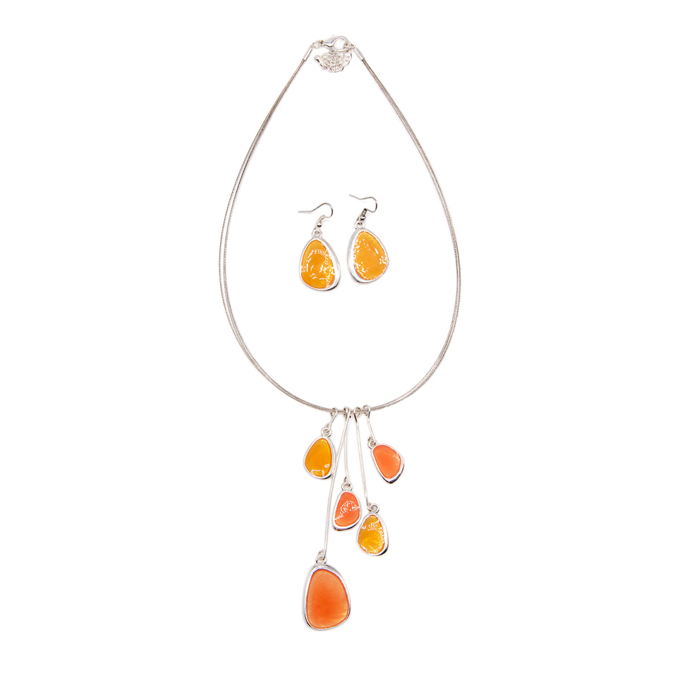 Orange Tonal Teardrop Set