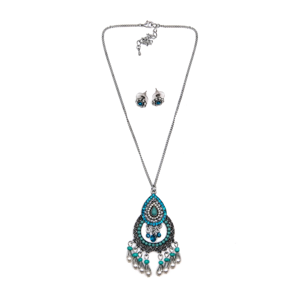 Turquoise Drop Pendant Set