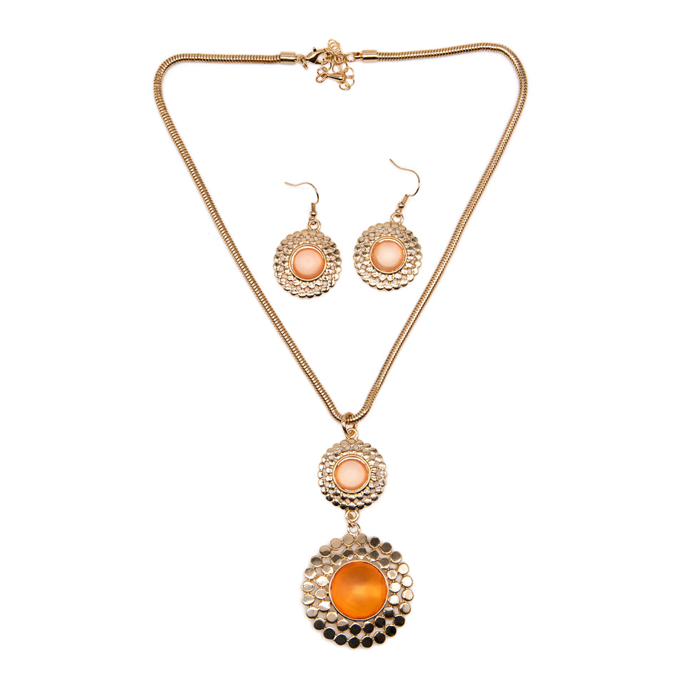 Two-Piece Tonal Orange Pendant Set