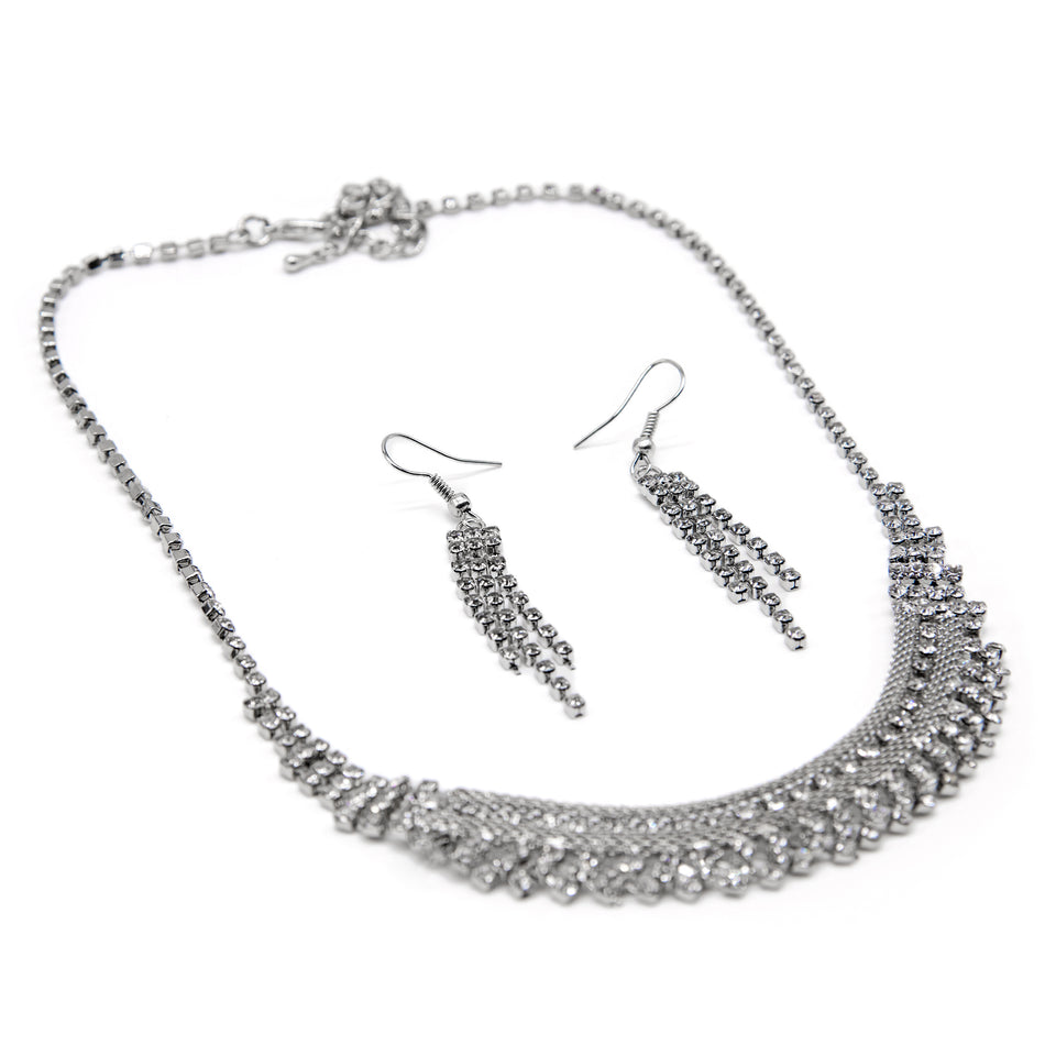 Clear Glass Bib Jewelry Set