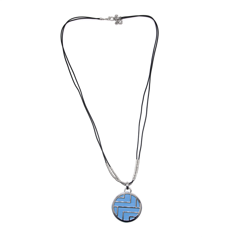 Blue-White Reversible Two-Color Round Necklace