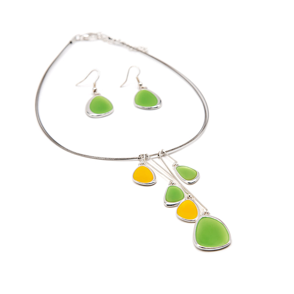 Yellow & Green Teardrop Set