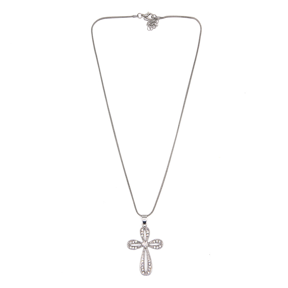 Silver-Plated Cross Necklace