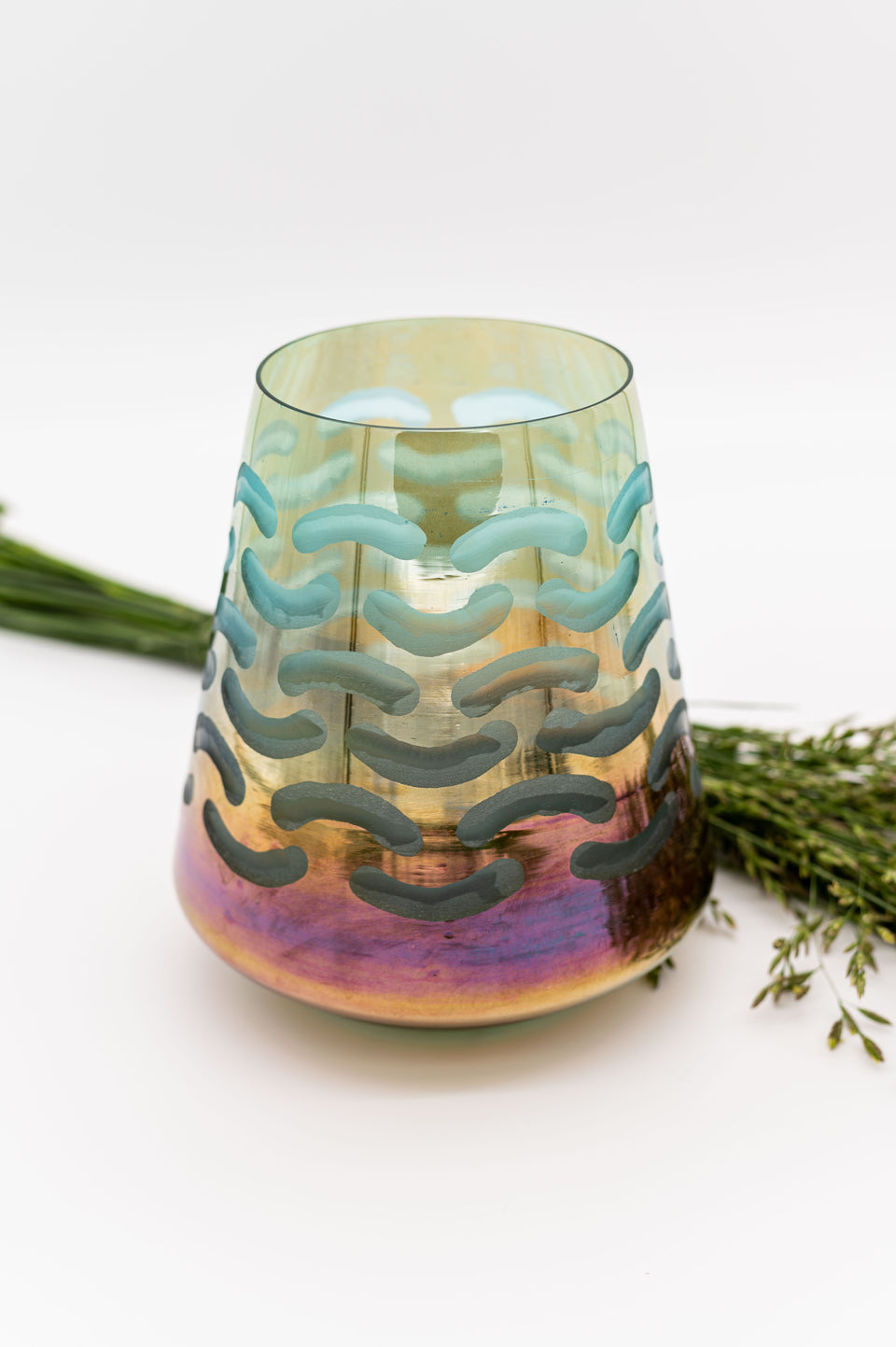 Iridescent Oval Vase