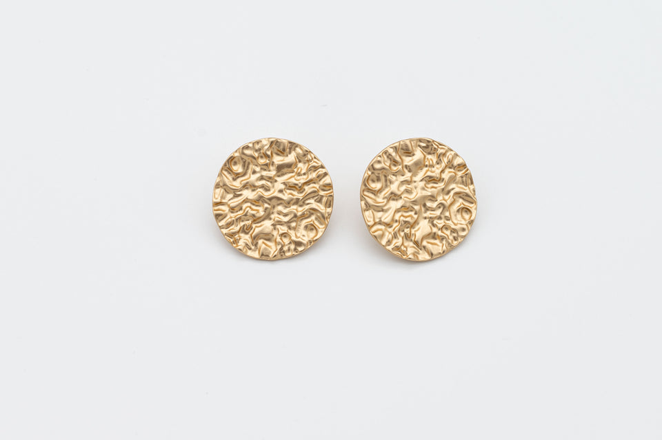 Matte Gold Hammered Earrings