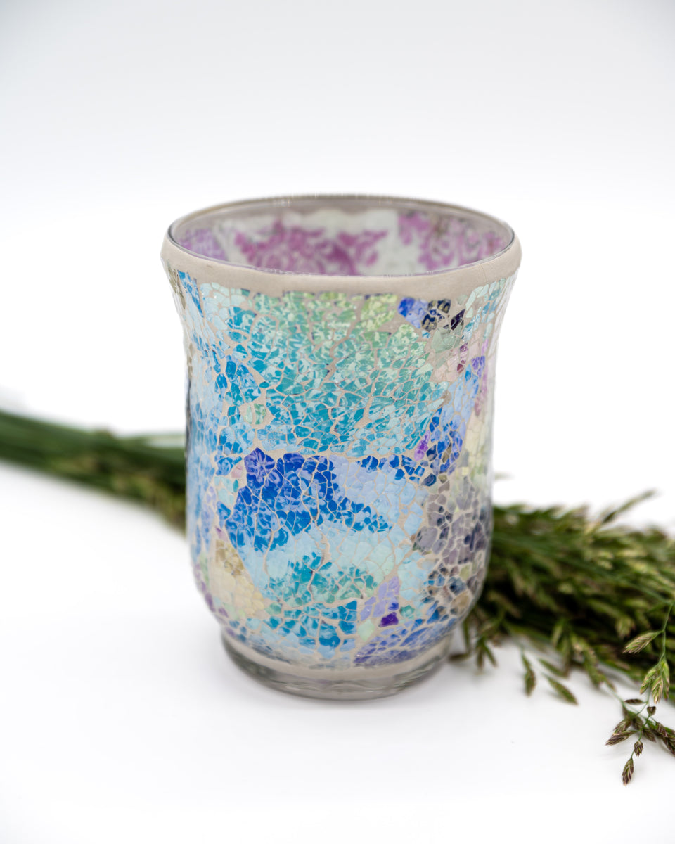 Glass Mosaic Purple Vase