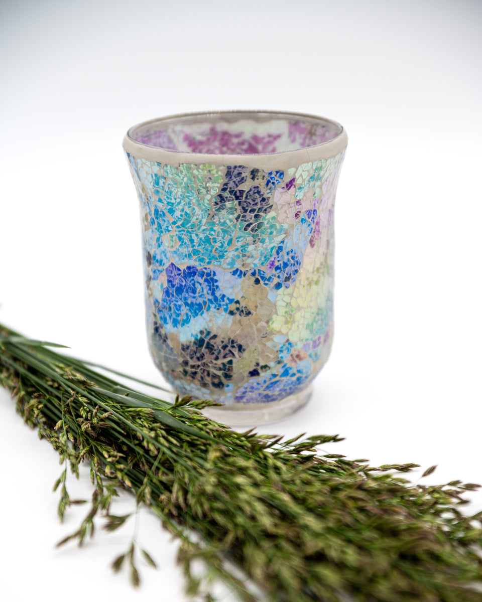 Glass Mosaic Purple Vase