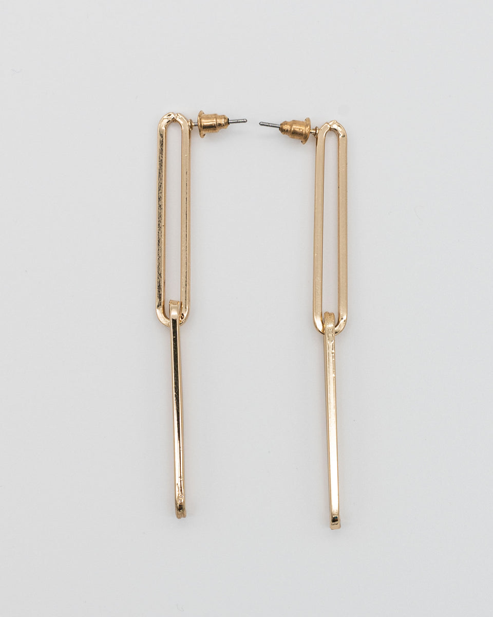 Golden Paperclip Earrings