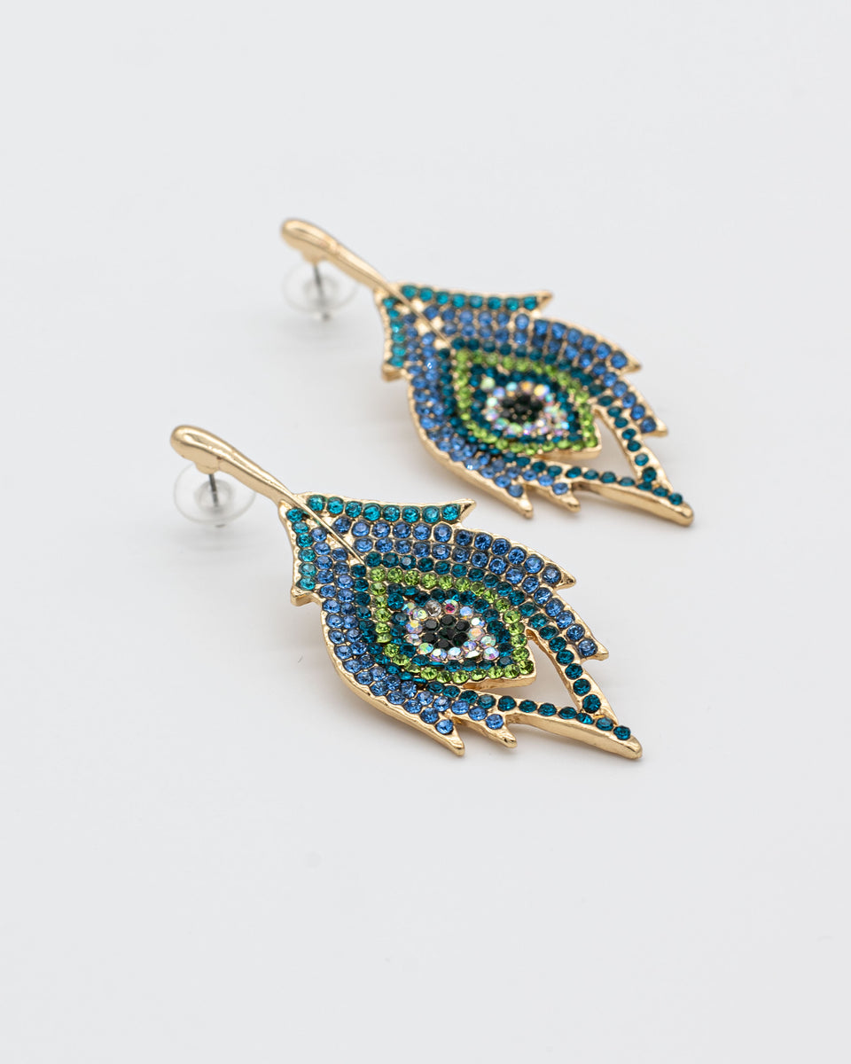 Blue Hues Evil Eye Earrings