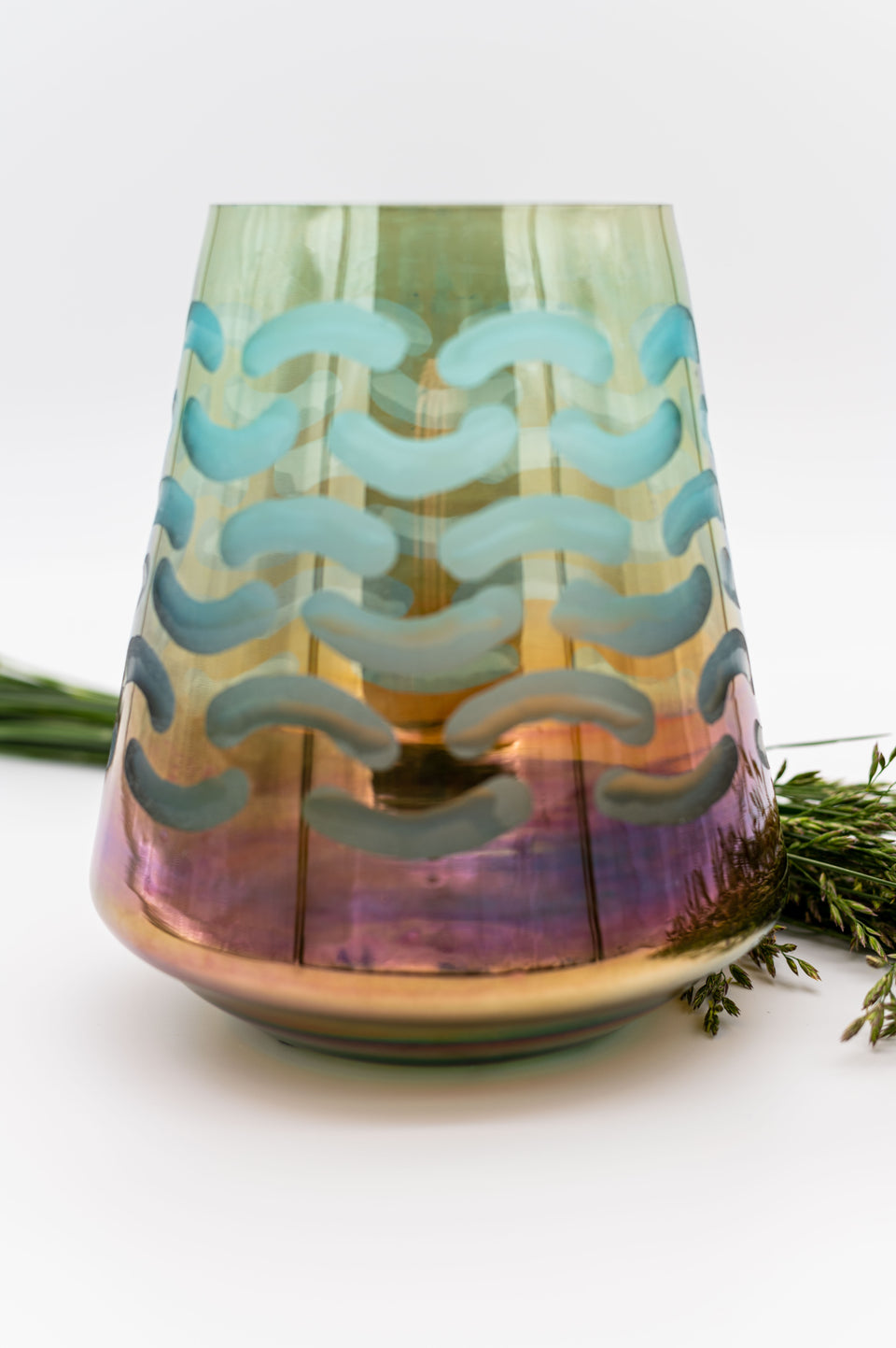 Iridescent Oval Vase