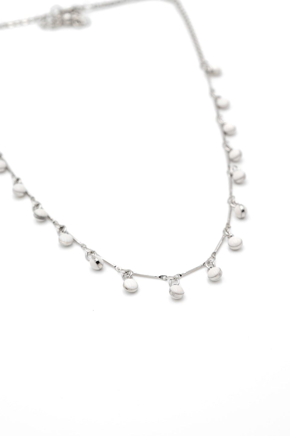 White Enamel Drop Necklace