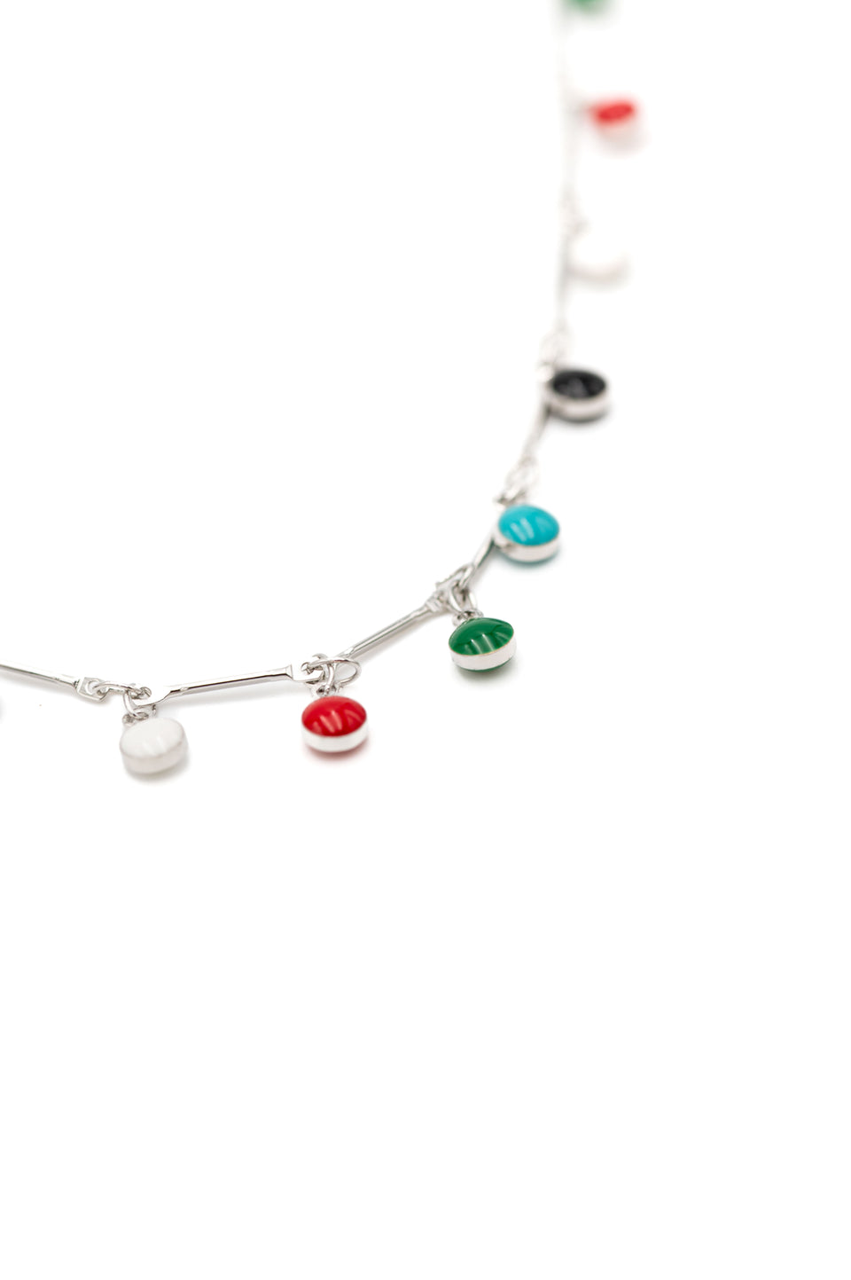 Multicolored Enamel Drop Necklace