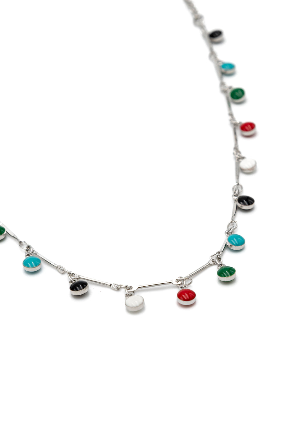 Multicolored Enamel Drop Necklace