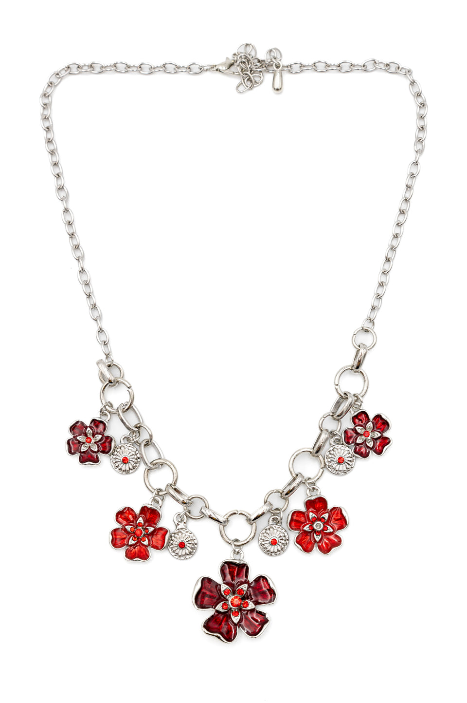 Enamel Floral Charm Necklace