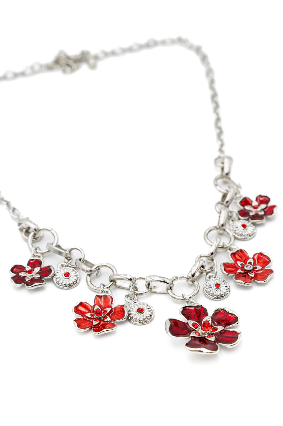 Enamel Floral Charm Necklace