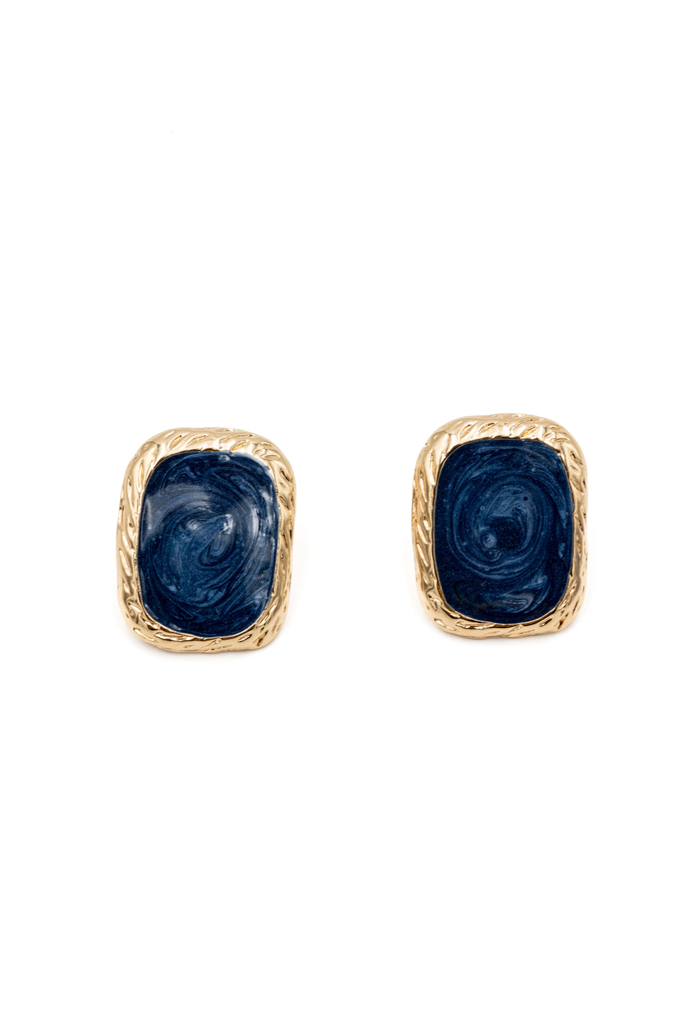 Navy Blue Enamel Earrings