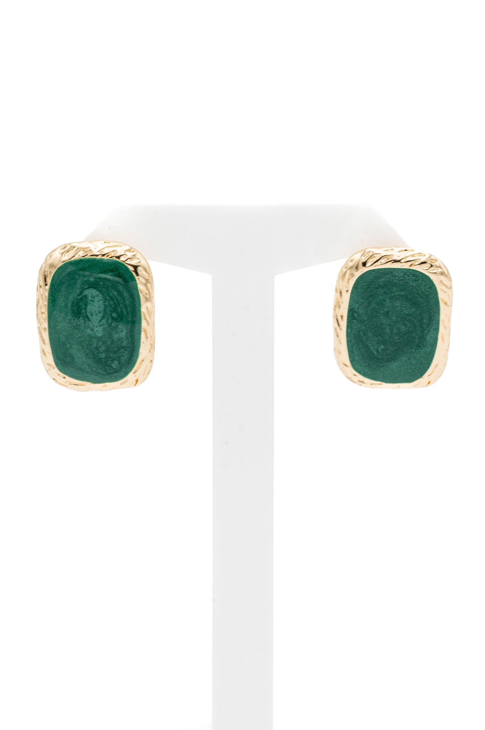 Green Enamel Earrings