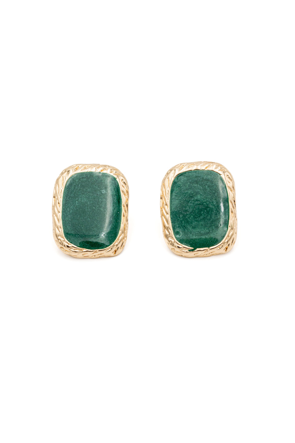 Green Enamel Earrings