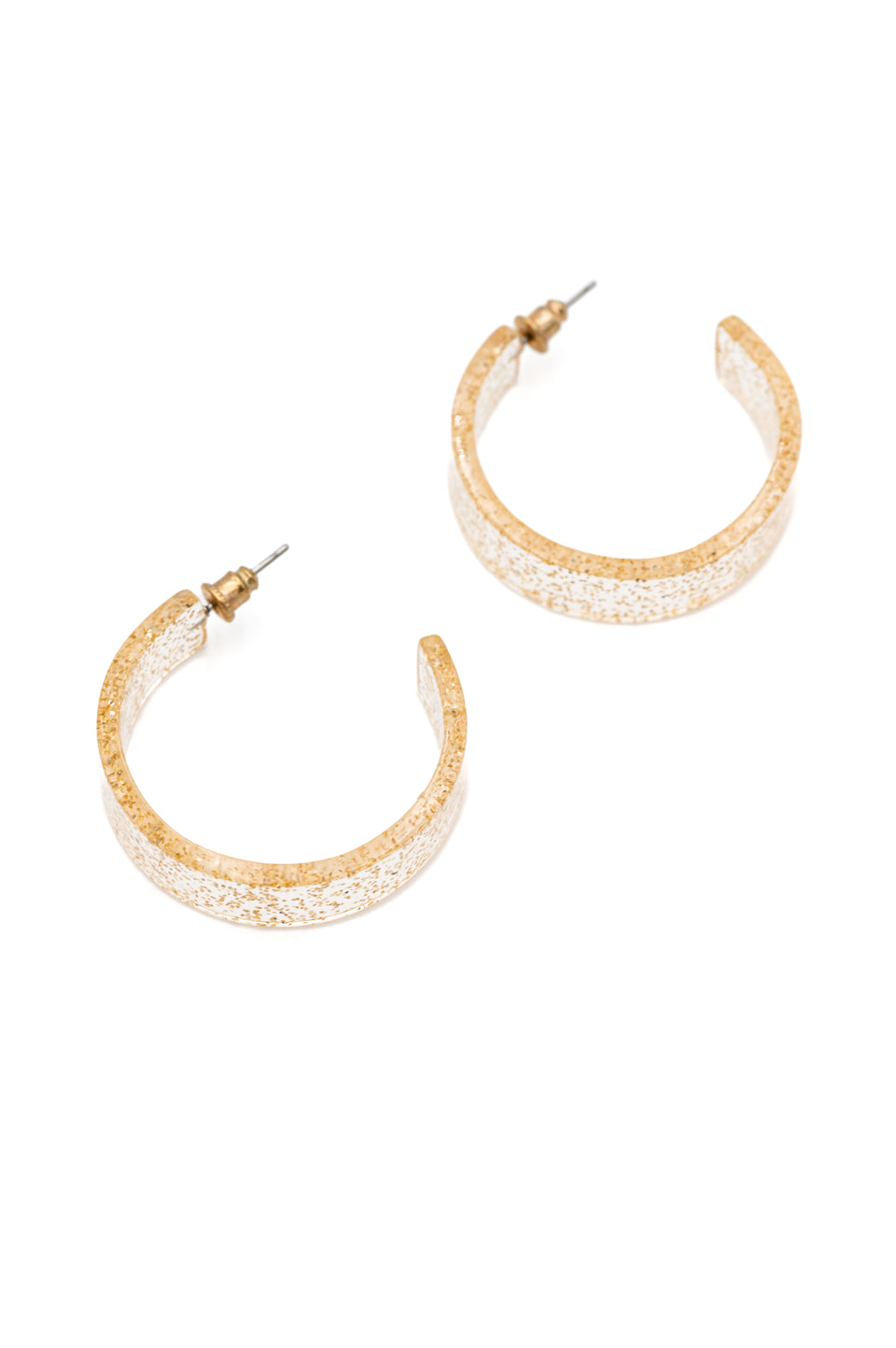 Clear Gold Sparkle Earrings