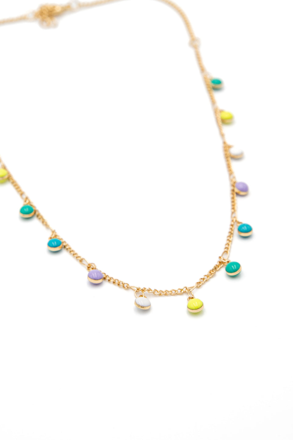 Spring Pastel Enamel Drop Necklace