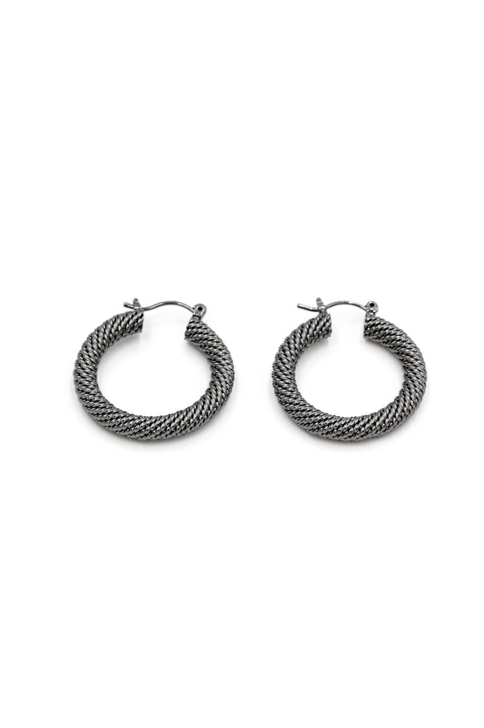 Round Gunmetal Mesh Earrings