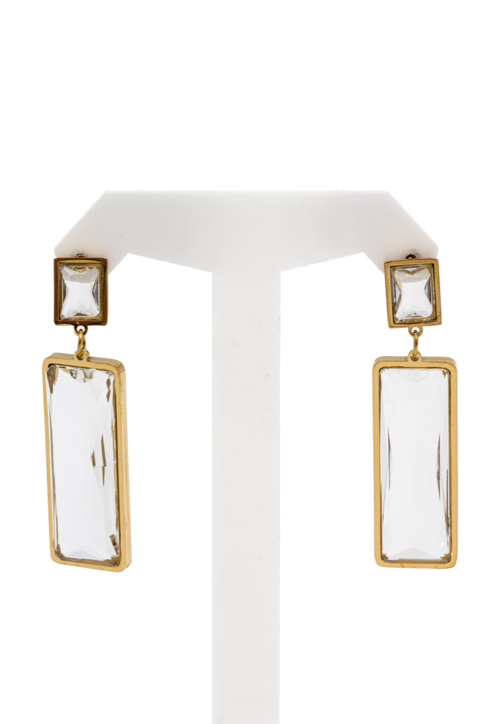 Gold Plated Rectangular Earrings