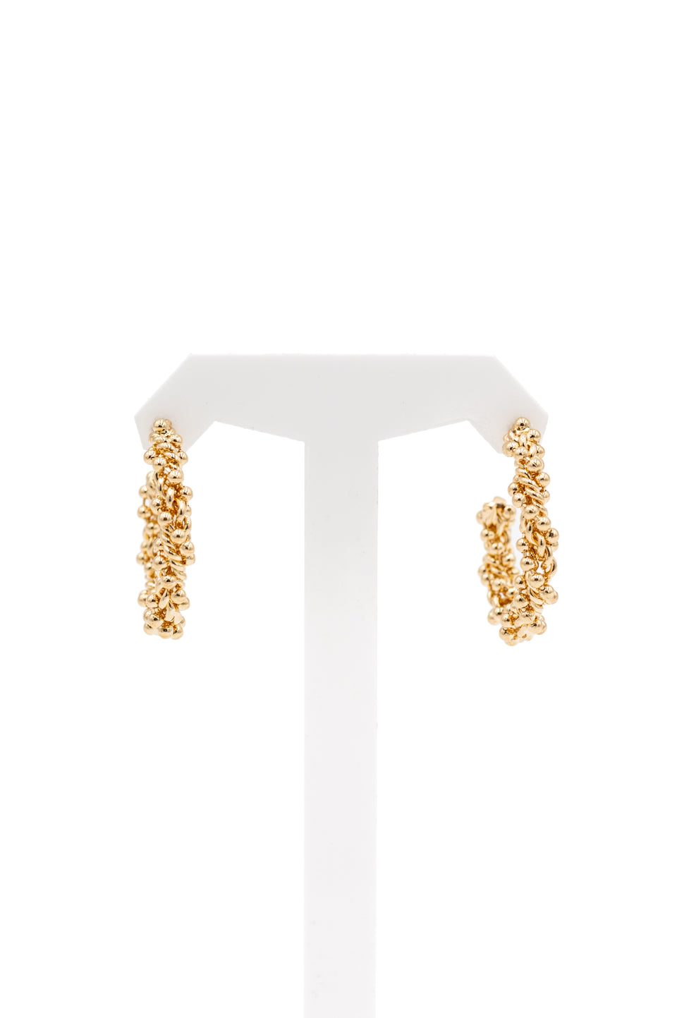 Twisted Multi-Chain Hoop Earrings - Gold