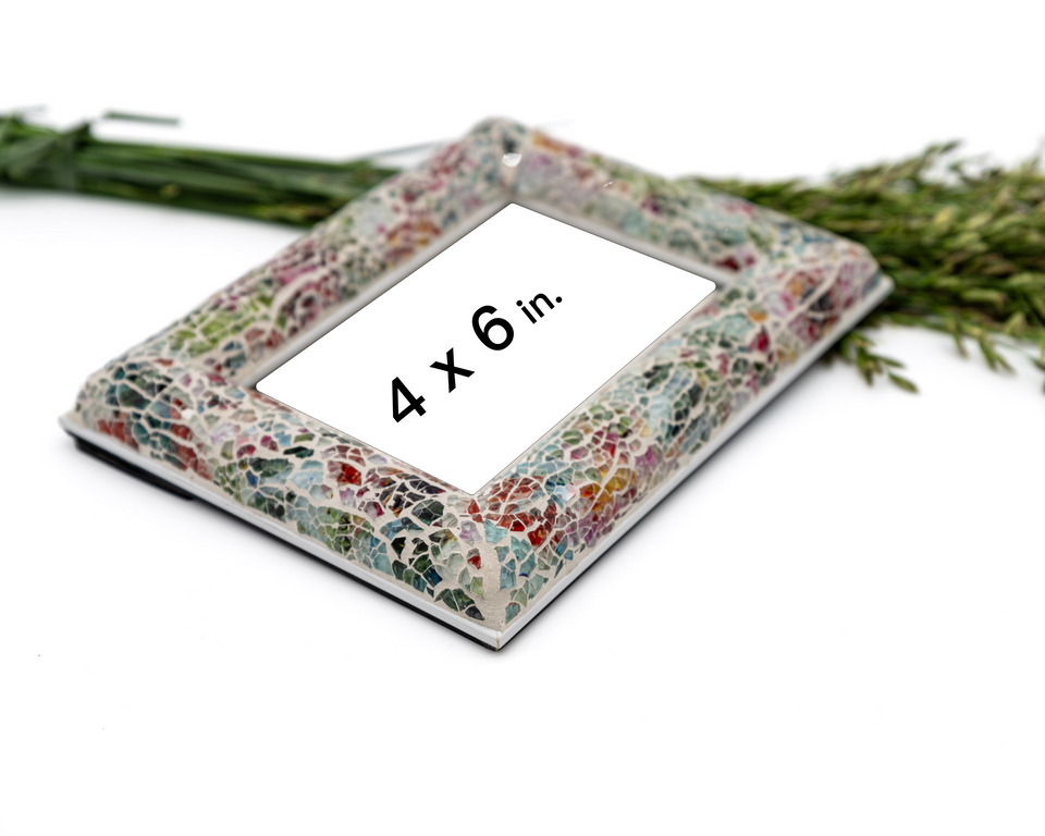 Mosaic Floral Multicolor Picture Frame